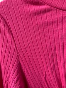 Hot Pink Ribbed Crop | Twist Front | Soft &amp; Trendy