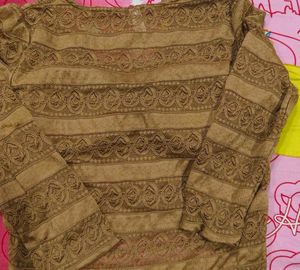 Padded Vintage Brown Lace Top