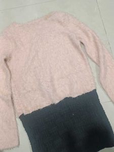 Pink Fuzzy Sweater Dress