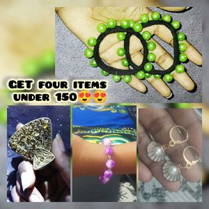 Cute Jewelry Bundle - Ring, Bracelet, Earrings, Ha