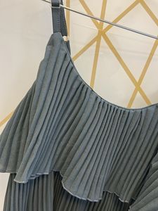 Pleated Gray Tank Top