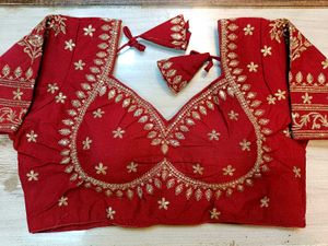Red Embroidered Blouse