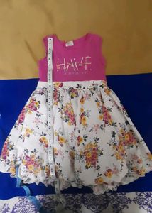 Floral pink frock (3-6yrs)