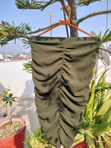 Olive Green Ruched Bodycon Dress