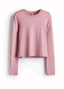 H&amp;M Long Sleeve Microfibre Top Dusty Pink/S