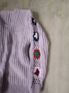 Lilac Crochet Granny Square Sweater