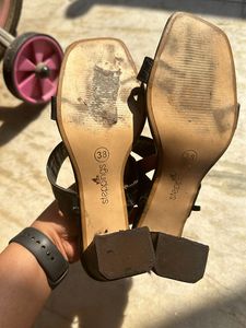 Steppings Block Textured Heels