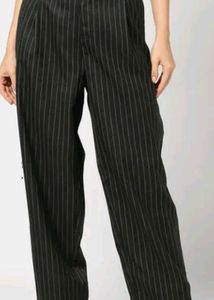 Pinstripe Wide-Leg Trousers