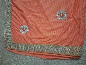 Peach Embellished Saree