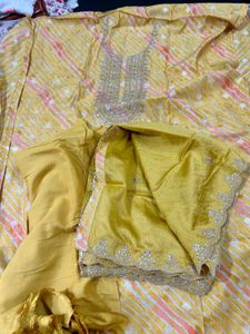 NEW Yellow Kurta Dupatta Set Material
