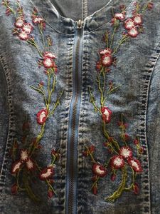 Embroidered Denim Vest