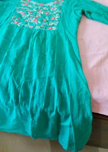 Green Embroidered Dress