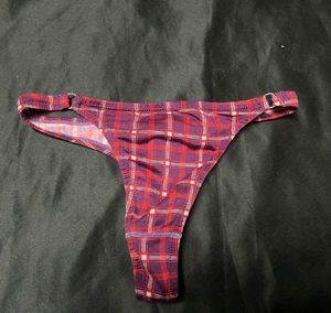 Checked Thong Panty