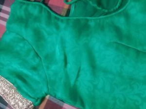 Mint Green Party Wear Saree With Blouse