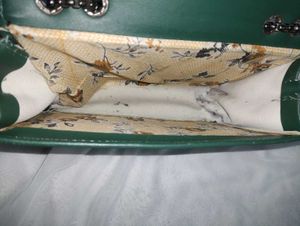 Green Shoulder Bag with Chain