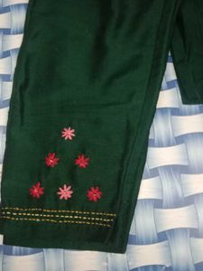 Green Embroidered Kurta Set