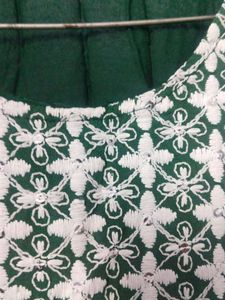 Green Embroidered Dress