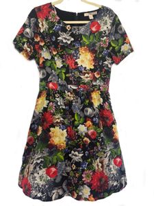 Forever 21 Floral Fit And Flare Dress (L)