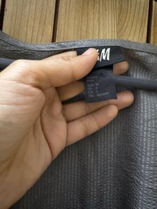 H&amp;M. Metallic Dress With Tie Up At Back