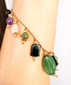 Vintage Gemstone Charm Bracelet
