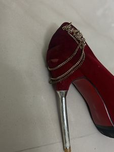 Red Velvet Pencil Heels