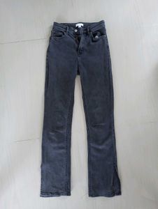 Dark Wash Split Hem Jeans