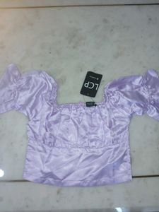 Lilac ruched crop top