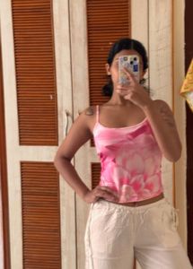 Pink Floral Print Tank Top