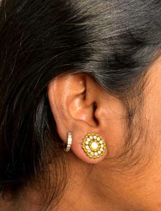 Glamorous Gold &amp; Pearl Earrings