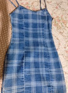 Blue Plaid Mini Dress