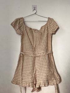 Topshop Women’s Beige Playsuit