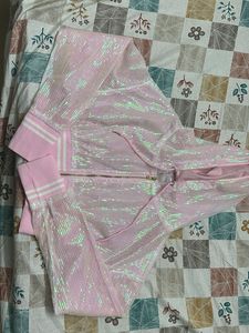Pink Sequin hoodie style top