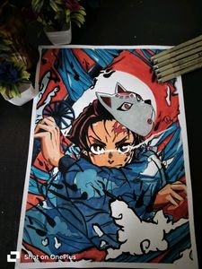 Demon Slayer Poster With Handmade