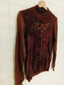 Embroidered Knit Sweater