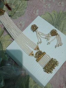 Pearl Necklace Set With Earrings/ Brand New