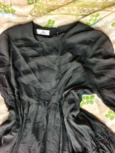 Elegant Black Anarkali Suit (Women&#39;s)