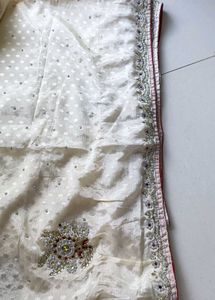 Off White Party Wear Saree 🎀