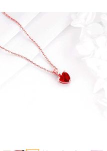Giva Silver Rose Gold Loving in Red Pendant