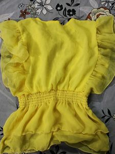 Yellow Ruffle Blouse
