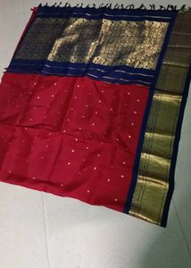 maroon colour pure kanchi pattu saree