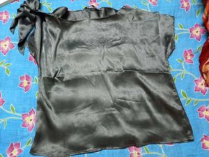 Silky one hand off shoulder top