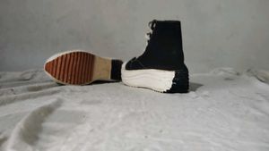 Black High-Top Platform Sneakers