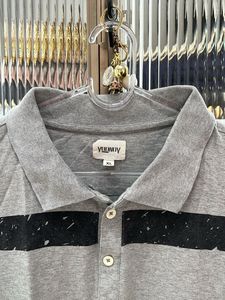 Gray Striped Polo Shirt