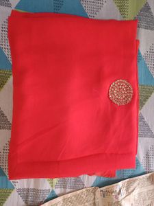 Beautiful Red Tara Lace Saree