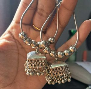 Silver Jhumka Earrings