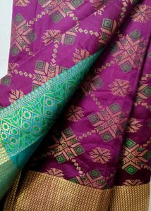 Elegant Purple Tissue Jacquard Silk Saree