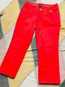 Bold Y2k Red 3/4 Length Denim❤️