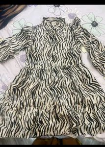 Chic Zebra Print Mini Dress(Unused)