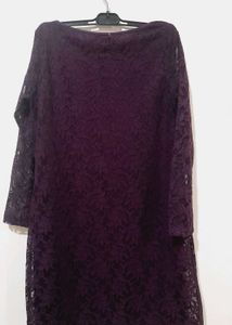 Elegant Purple Lace Dress
