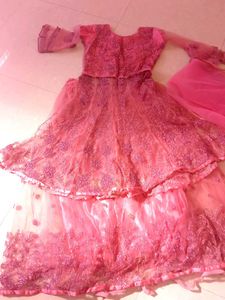 Pink Embroidered Indian Dress.
